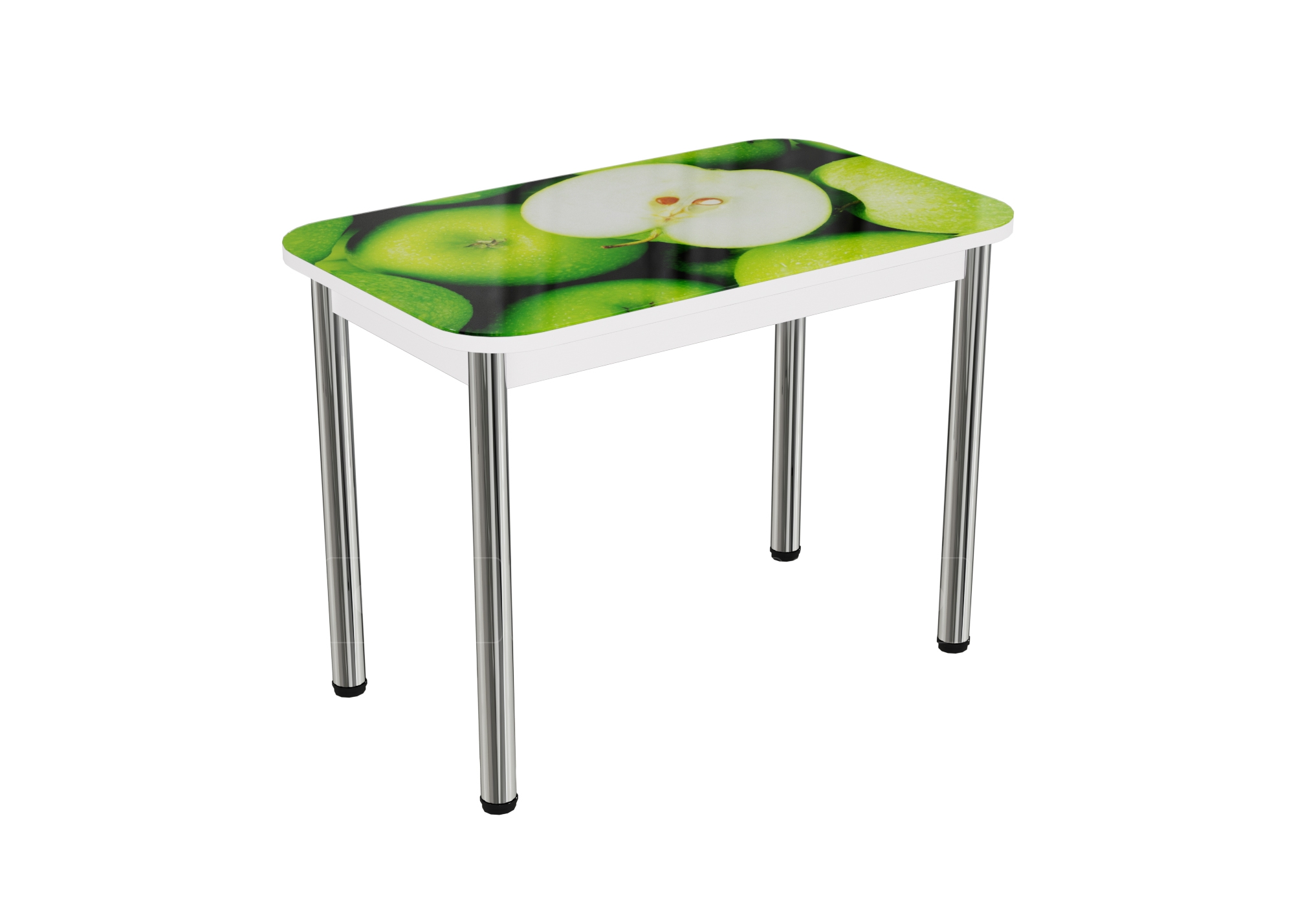 Стол нераздвижной стеклянный с фотопечатью Яблоко-3 серия 1
