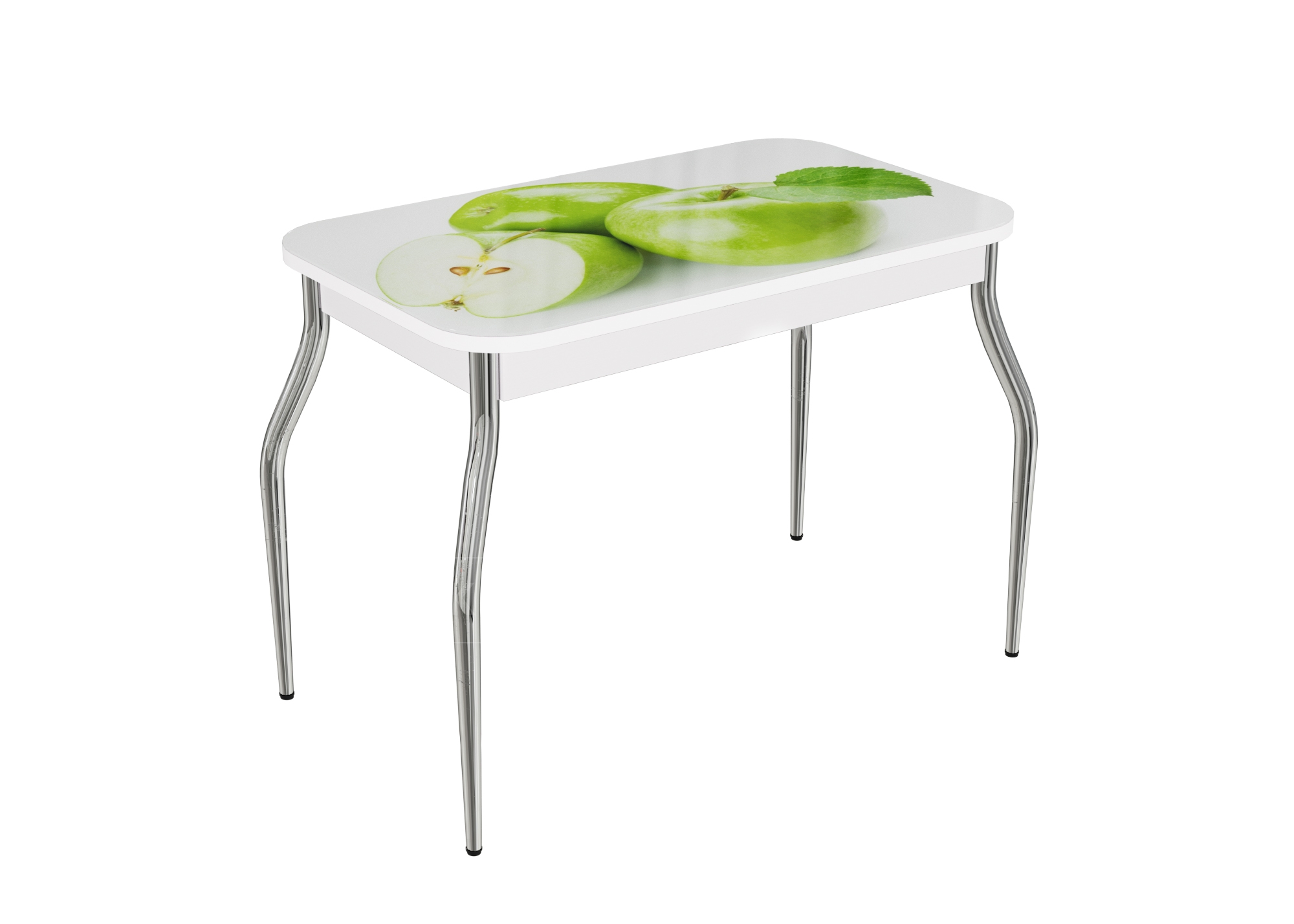 Стол нераздвижной стеклянный с фотопечатью Яблоко-4 серия 2