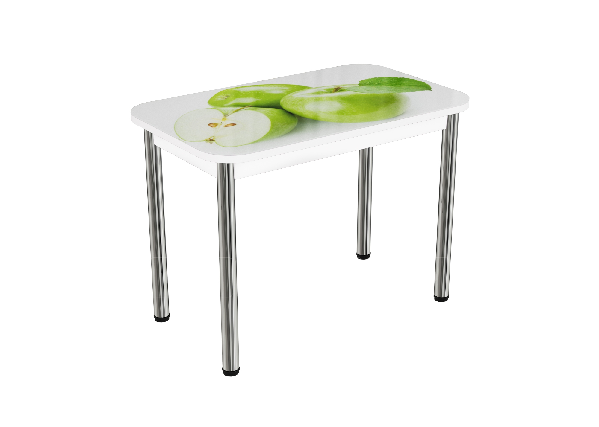 Стол нераздвижной стеклянный с фотопечатью Яблоко-4 серия 1
