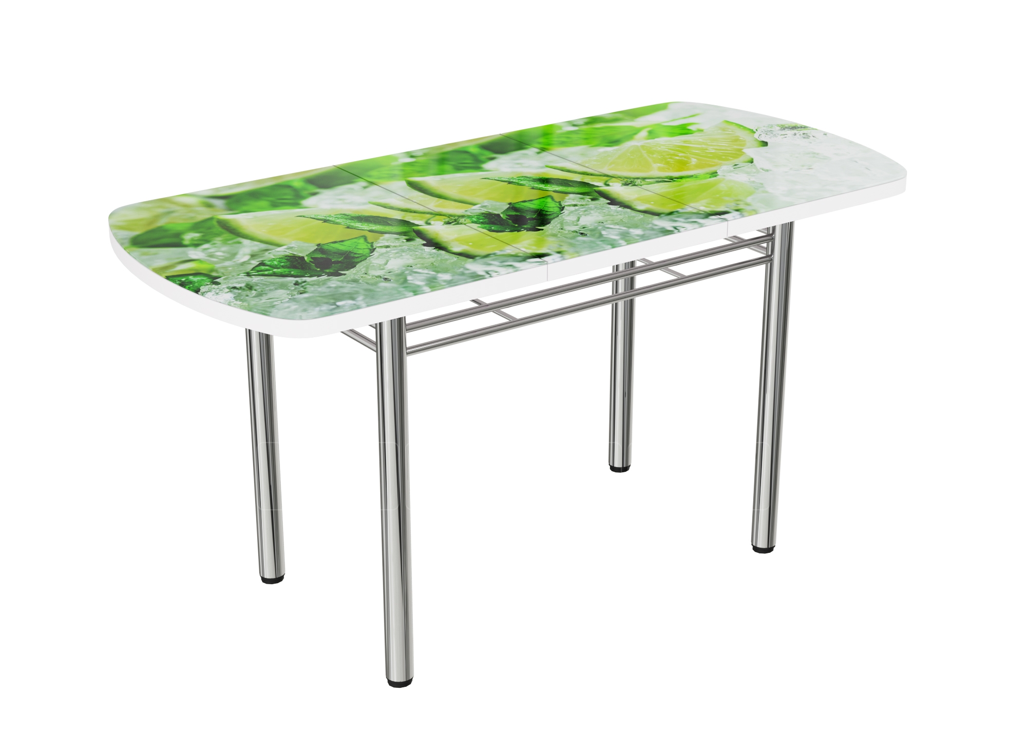 Стол раздвижной стеклянный с фотопечатью Лайм-2 150х70 см