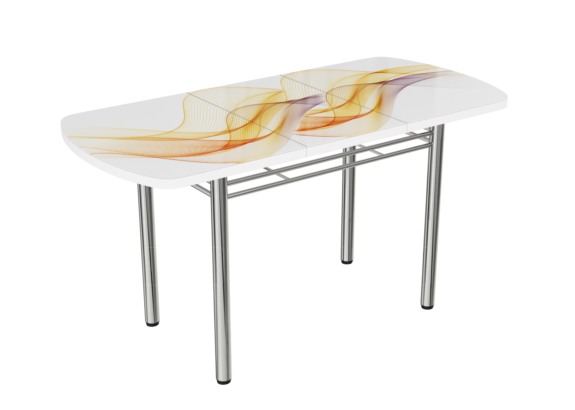 Стол раздвижной стеклянный с фотопечатью Волна 150х70 см