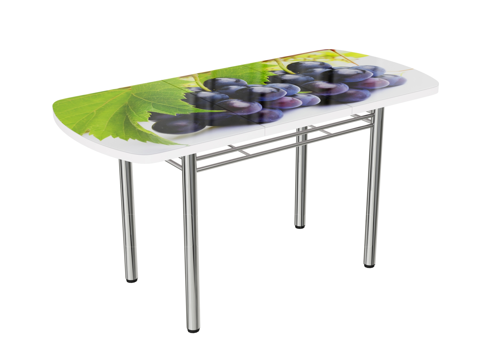 Стол раздвижной стеклянный с фотопечатью Виноград 150х70 см