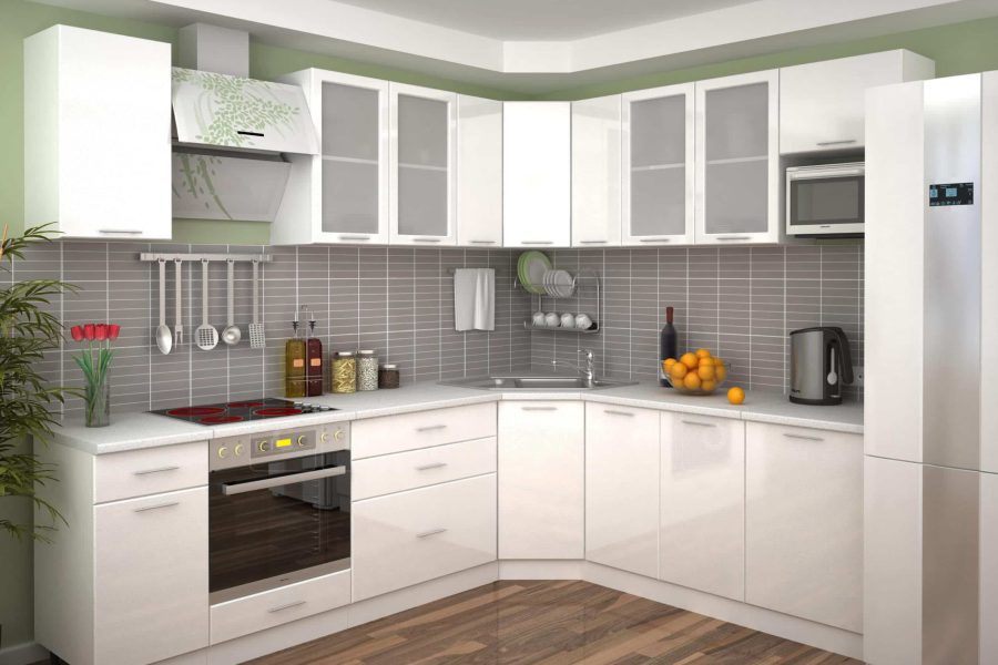 Кухня угловая Шарлотта белая 2,1х2,6 м 