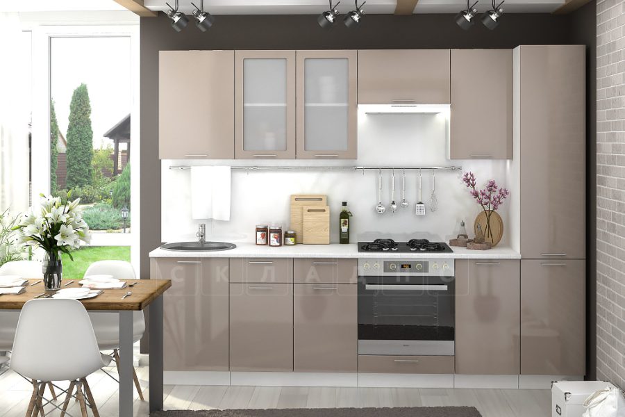 Кухонный гарнитур Шарлотта капучино 2,7 м 