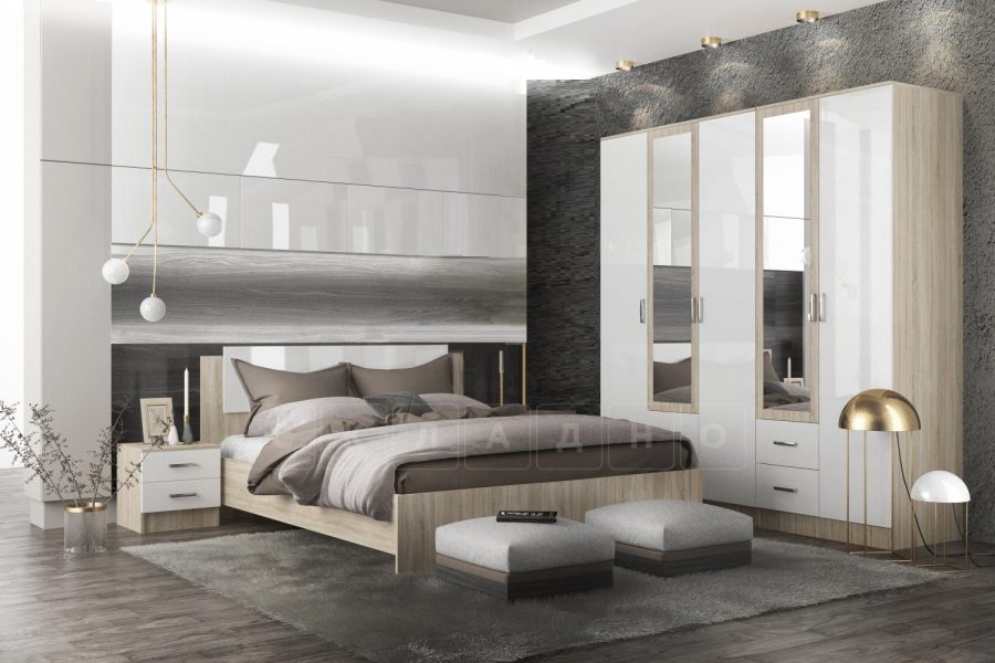 Спальный гарнитур София белый глянец вариант 7 