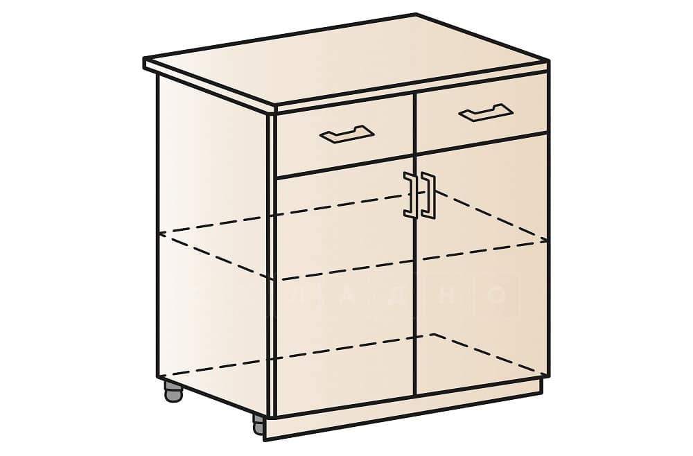 Кухонный шкаф напольный Модена ШН1/1Я 80 с 2 ящиками и 2 створками фото 1 | интернет-магазин Складно
