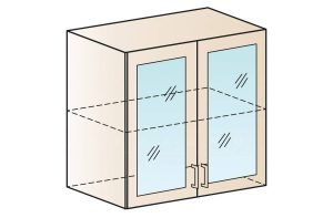 Кухонный навесной шкаф со стеклом Модена ШВС80  4950  рублей, фото 1 | интернет-магазин Складно