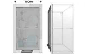 Кухонный навесной шкаф со стеклом Гинза ШВС40  2590  рублей, фото 1 | интернет-магазин Складно