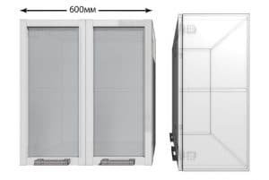 Кухонный навесной шкаф со стеклом Гинза ШВС60  3650  рублей, фото 1 | интернет-магазин Складно