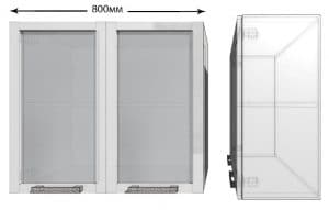 Кухонный навесной шкаф со стеклом Гинза ШВС80  4390  рублей, фото 1 | интернет-магазин Складно