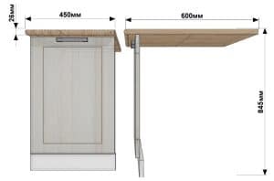 Кухонный шкаф под встраиваемую посудомоечную машину Гинза ШПМ45  2240  рублей, фото 1 | интернет-магазин Складно