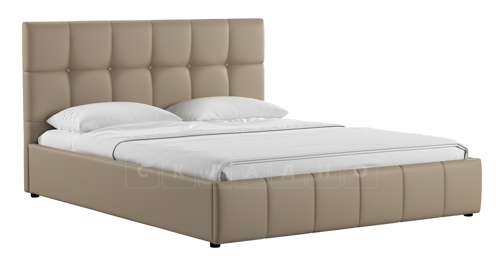 Мягкая кровать Хлоя 160 см капучино с подъемным механизмом фото 1 | интернет-магазин Складно