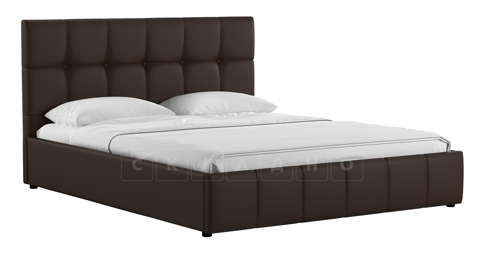 Мягкая кровать Хлоя 160 см шоколад с подъемным механизмом фото 1 | интернет-магазин Складно