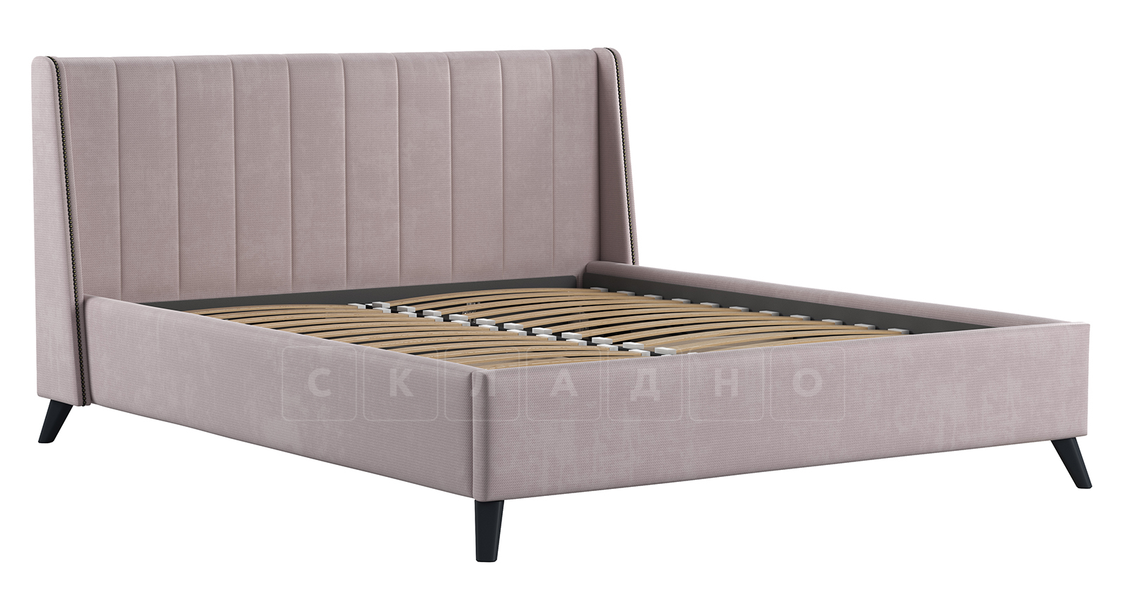 Мягкая кровать Мелисса 160 см велюр ява фото 2 | интернет-магазин Складно