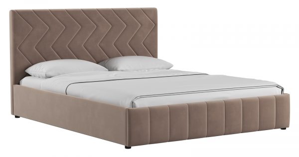 Мягкая кровать Милана 160 см карамельный тауп с подъемным механизмом фото | интернет-магазин Складно