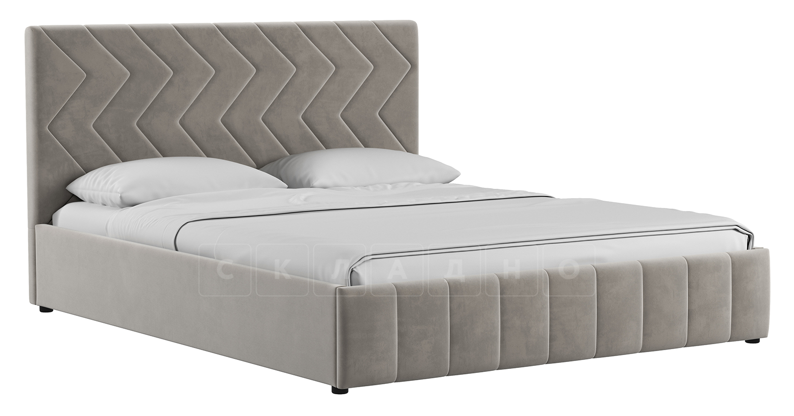 Мягкая кровать Милана 160 см светлый кварцевый серый с подъемным механизмом фото 1 | интернет-магазин Складно