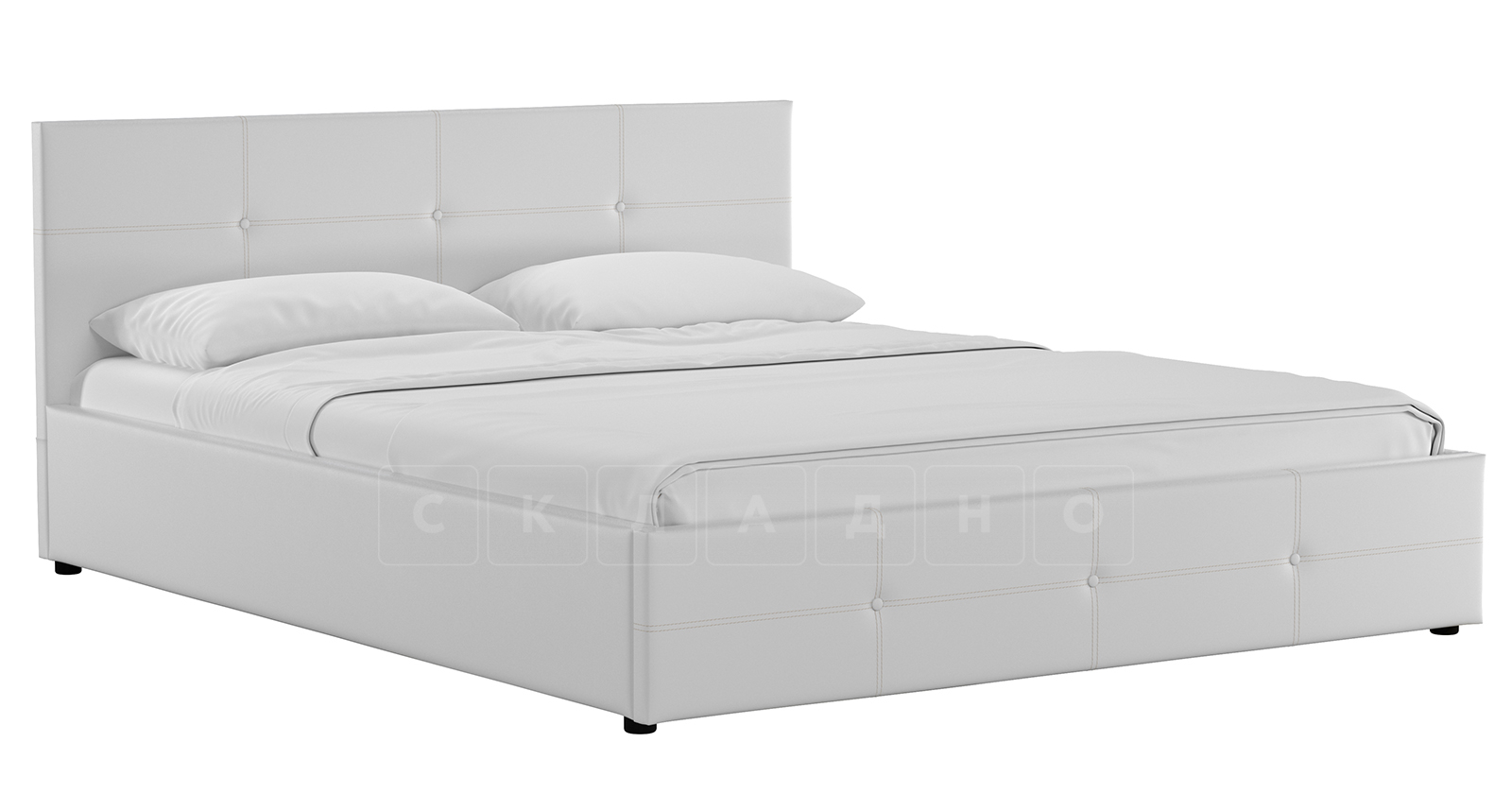 Мягкая кровать Синди 160 см белый с подъемным механизмом фото 1 | интернет-магазин Складно