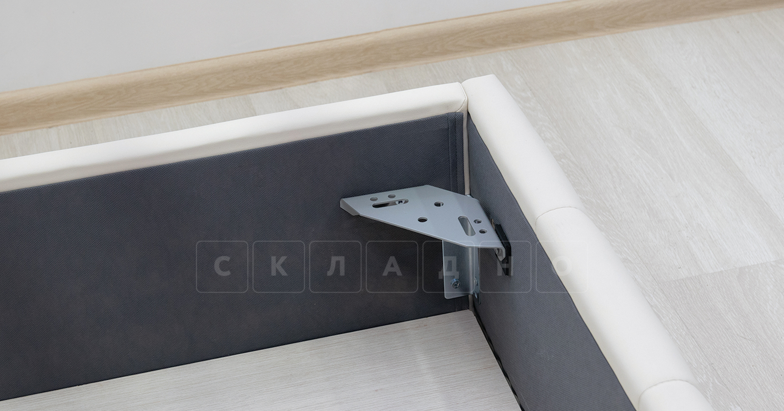 Мягкая кровать Хлоя 160 см сливочный с подъемным механизмом фото 11 | интернет-магазин Складно
