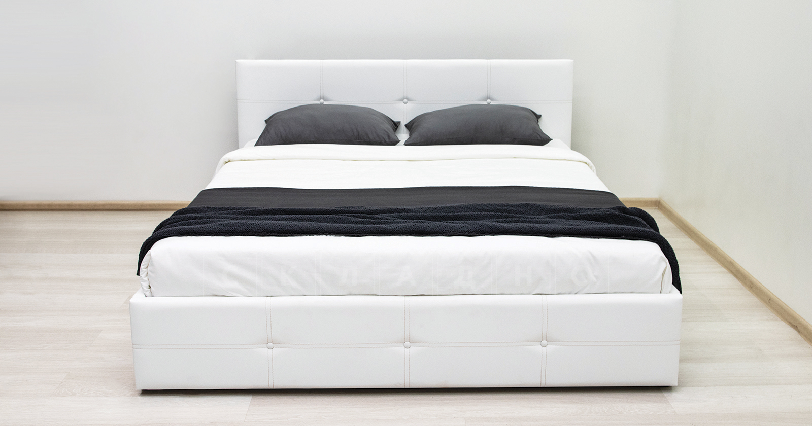 Мягкая кровать Синди 160 см белый с подъемным механизмом фото 5 | интернет-магазин Складно