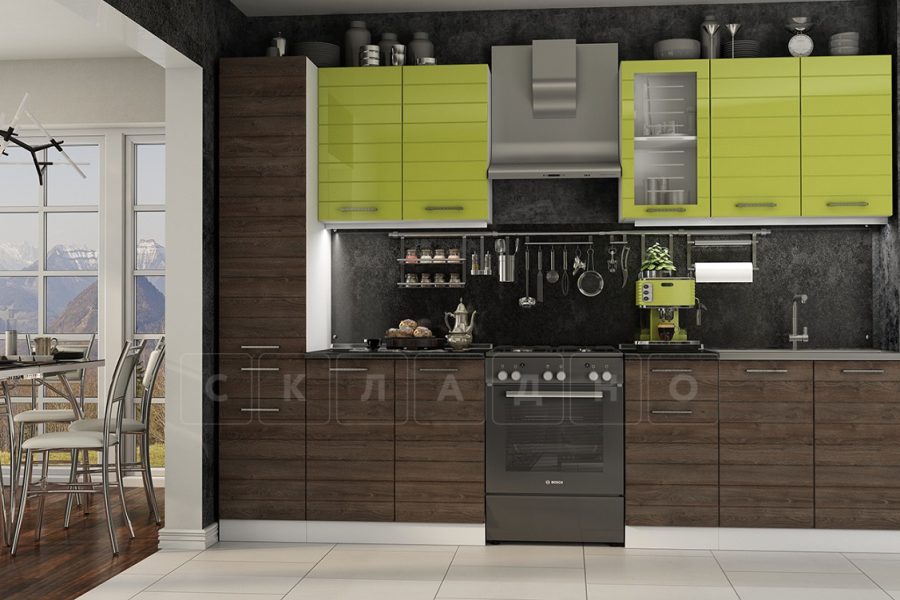 Кухонный гарнитур Ривьера 2,4 м с пеналом 