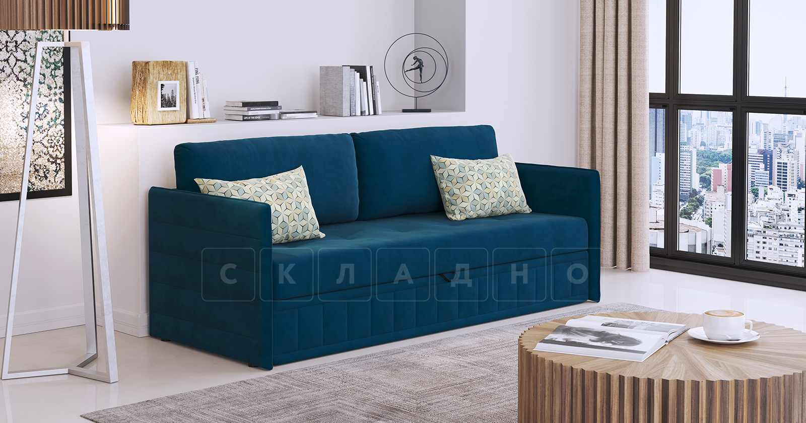 Диван-кровать Дикси синий фото 16 | интернет-магазин Складно