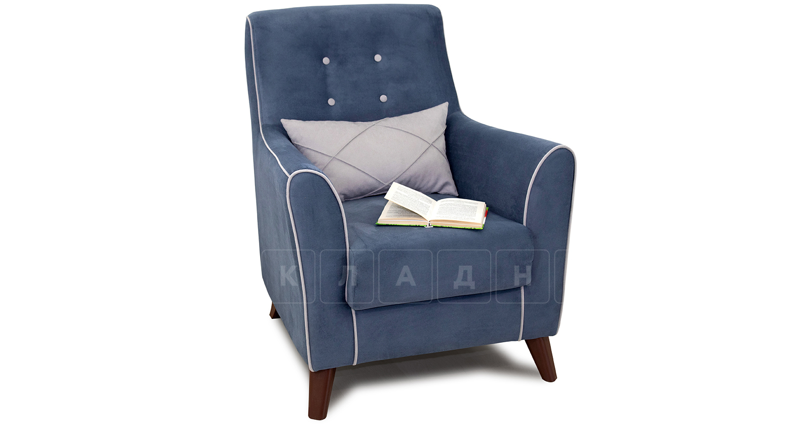 Кресло для отдыха Флэтфорд серо-синий фото 5 | интернет-магазин Складно