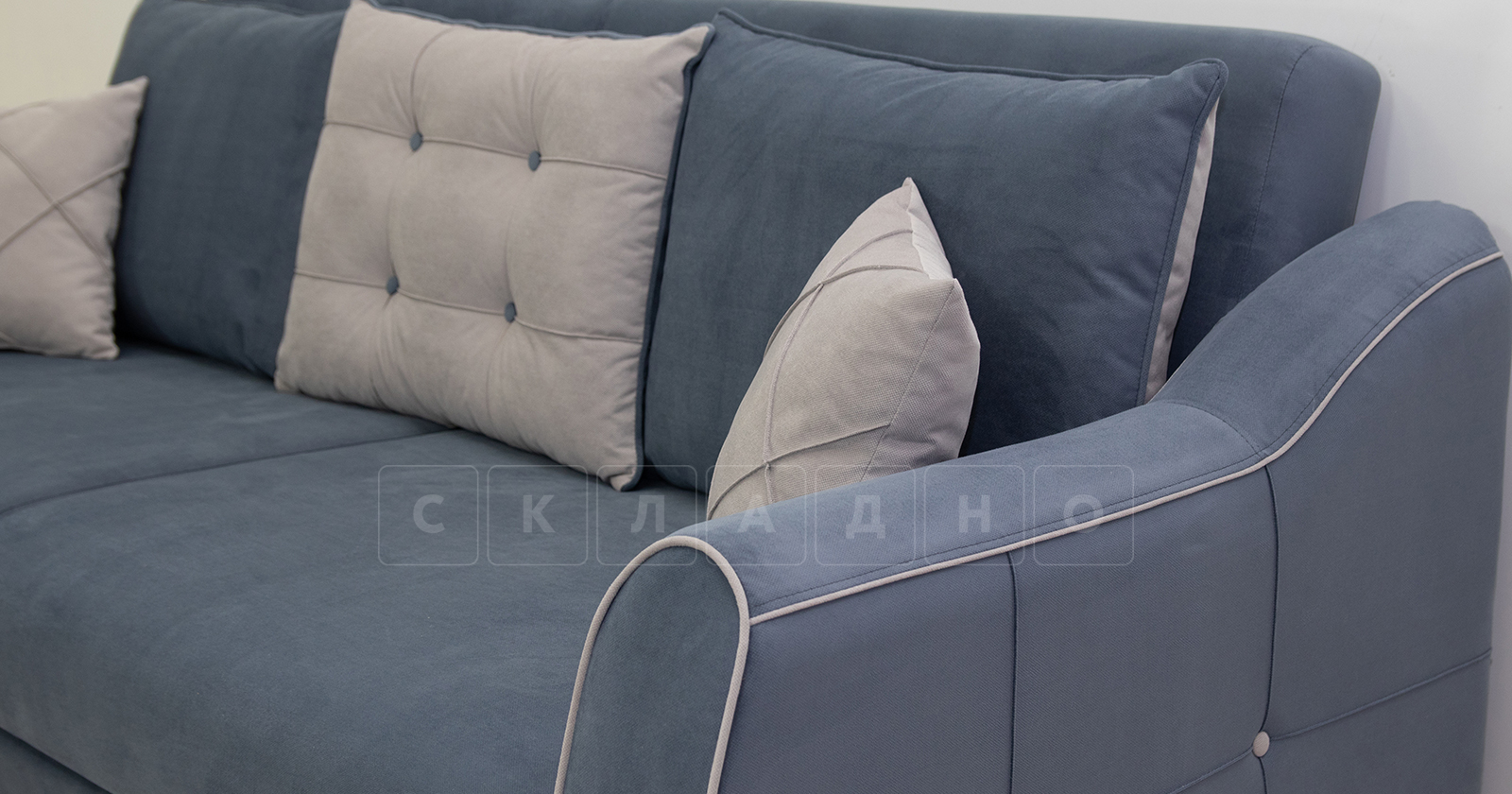 Диван-кровать Флэтфорд серо-синий фото 8 | интернет-магазин Складно
