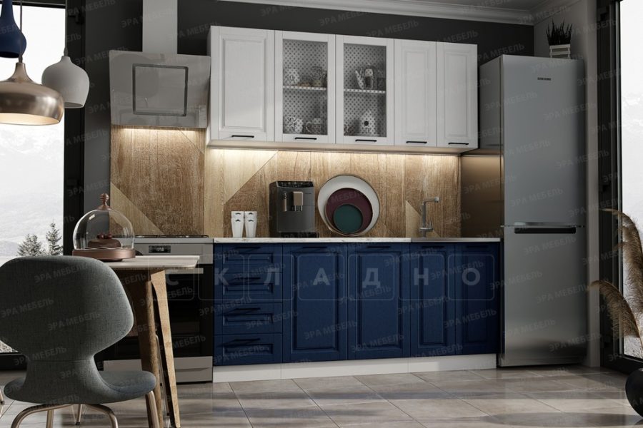 Кухонный гарнитур Вита 1,8 м шато белый/шато индиго 