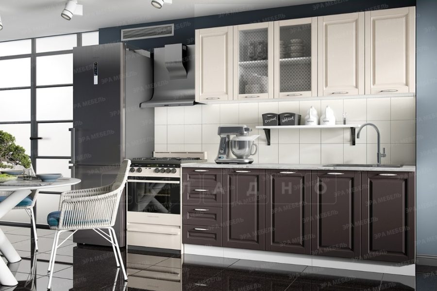 Кухонный гарнитур Вита 2,0 м шато крем/шато арабика 