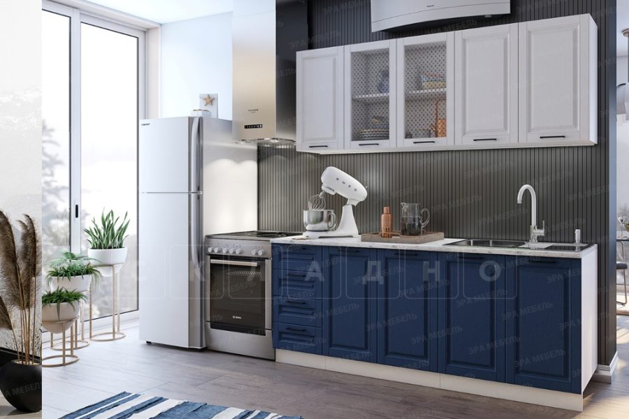 Кухонный гарнитур Вита 2,0 м шато белый/шато индиго 