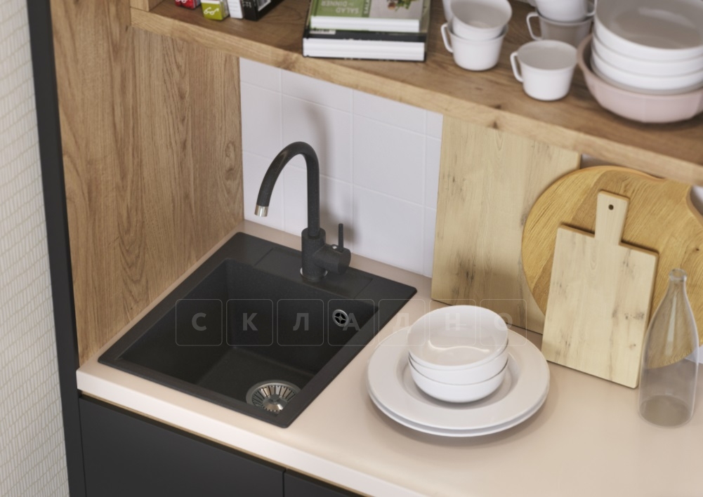 Кухонная мойка POLYGRAN Argo-420 из искусственного камня 51х42 см фото 7 | интернет-магазин Складно