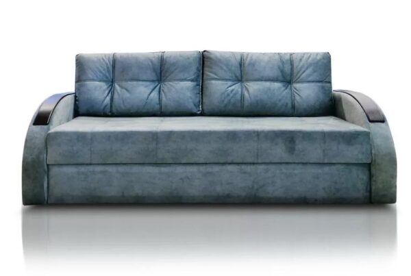 Диван-кровать Лофт пружинный блок серо-бирюзовый 