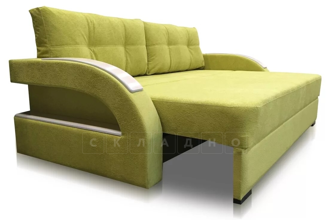 Диван-кровать Лофт пружинный блок оливковый фото 2 | интернет-магазин Складно