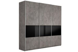 Шкаф-купе Принц 3-х дверный бетон — черное стекло ширина 240 см  53050  рублей, фото 1 | интернет-магазин Складно