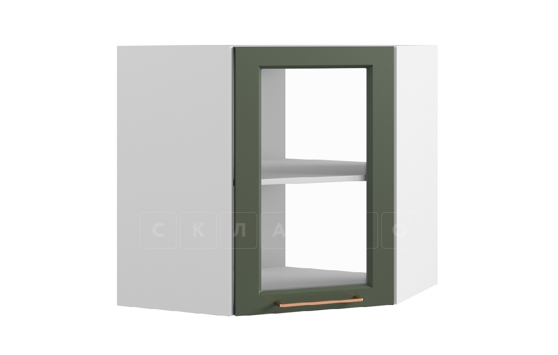 Шкаф верхний угловой стекло Квадро ПУС 550×550 фото 1 | интернет-магазин Складно