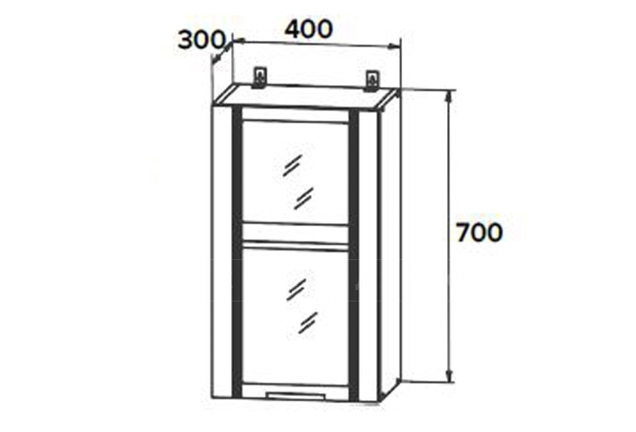 Шкаф верхний с тонированным стеклом ПВС 400 фото | интернет-магазин Складно