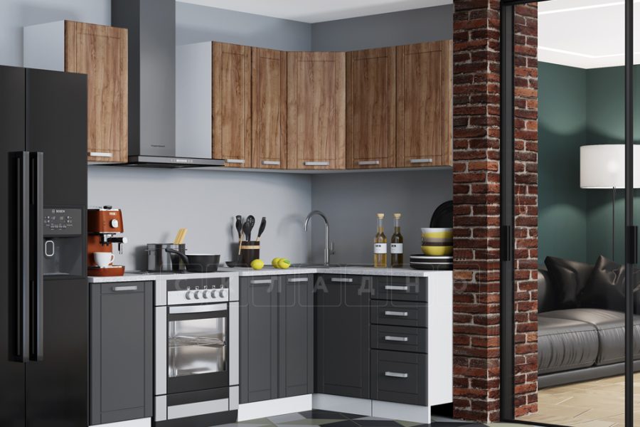 Кухня угловая Лофт стайл 160 х 140 см 