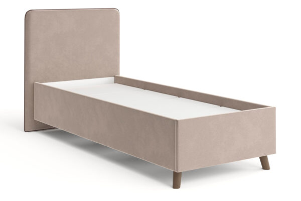 Мягкая кровать Афина 80 см велюр бежевый фото | интернет-магазин Складно