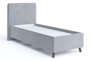 Мягкая кровать Афина 80 см велюр светло-серый-20635 фото | интернет-магазин Складно