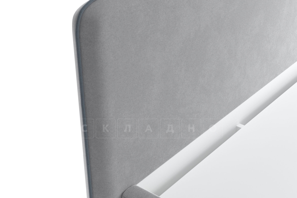 Мягкая кровать Афина 180 см велюр светло-серый фото 3 | интернет-магазин Складно