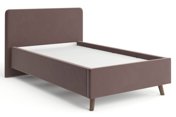 Мягкая кровать Афина 120 см велюр шоколад фото | интернет-магазин Складно