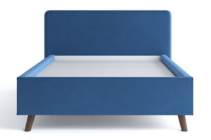 Мягкая кровать Афина 140 см велюр синий 18470 рублей, фото 2 | интернет-магазин Складно