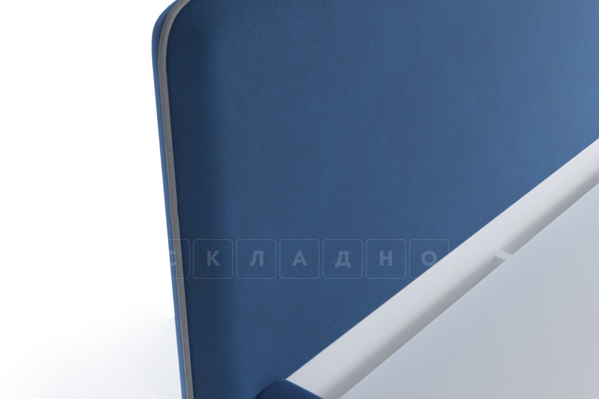 Мягкая кровать Афина 160 см велюр синий фото 3 | интернет-магазин Складно