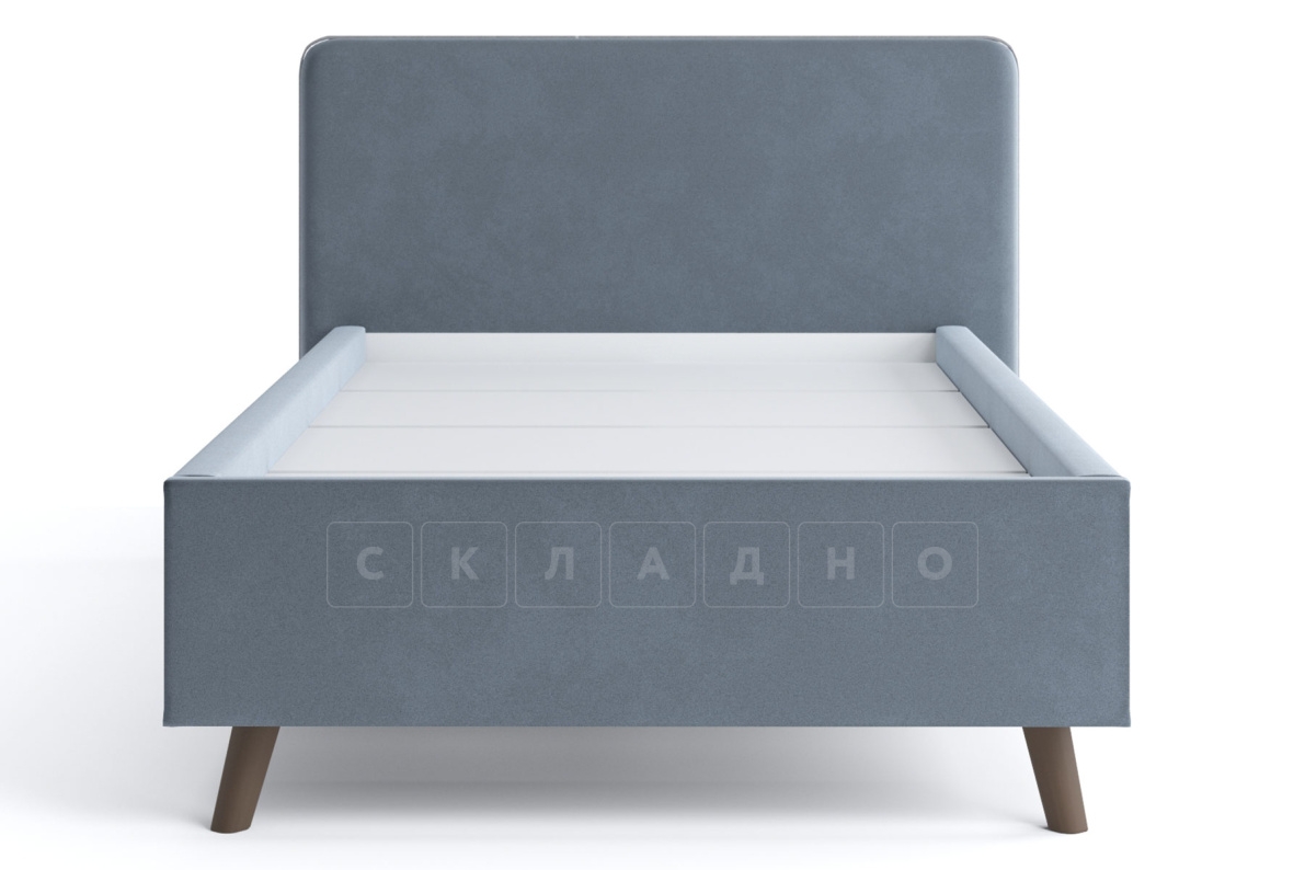 Мягкая кровать Афина 120 см велюр темно-серый фото 2 | интернет-магазин Складно