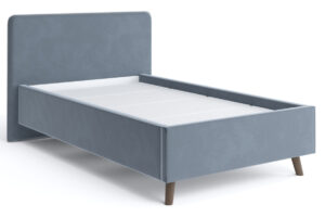 Мягкая кровать Афина 120 см велюр темно-серый-20626 фото | интернет-магазин Складно