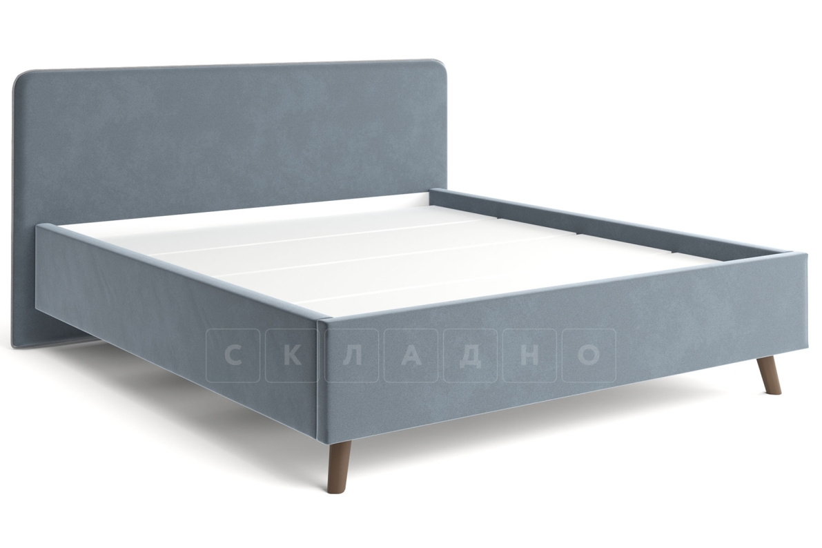 Мягкая кровать Афина 180 см велюр темно-серый фото 1 | интернет-магазин Складно