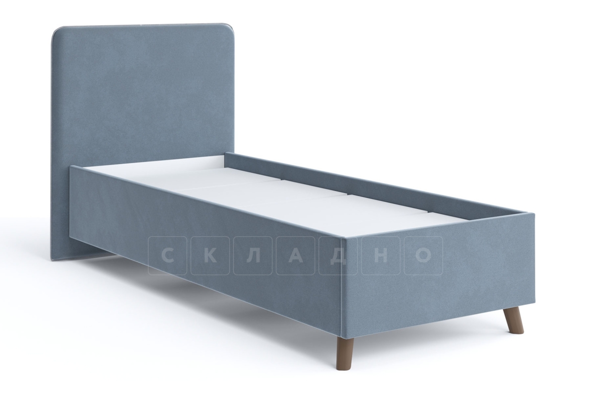 Мягкая кровать Афина 80 см велюр темно-серый фото 1 | интернет-магазин Складно