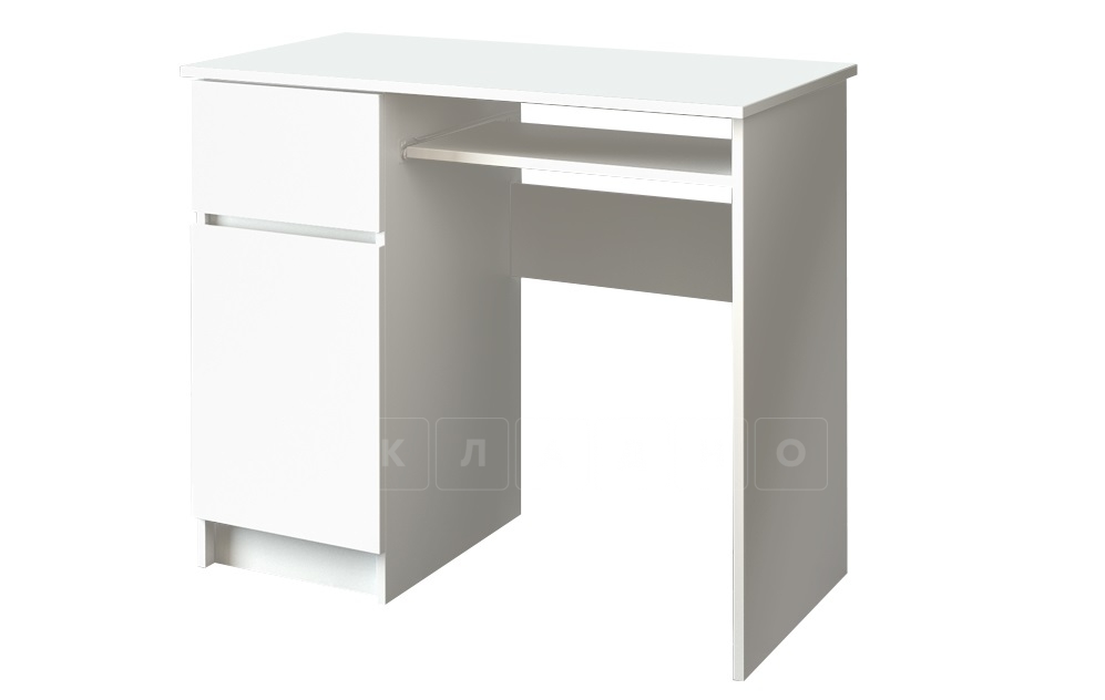 Письменный стол Реал 90 белый с ящиком и дверцей серия 1 фото 1 | интернет-магазин Складно