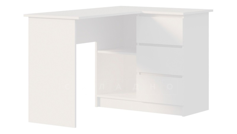 Письменный стол угловой Реал белый с ящиками серия 1 фото 1 | интернет-магазин Складно