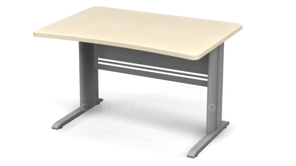 Письменный стол прямой на металлической опоре с вогнутой столешницей ВМ275-1 фото 2 | интернет-магазин Складно